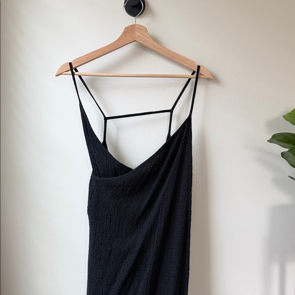 Free People Black Wrap Dress with Delicate Strappy Back